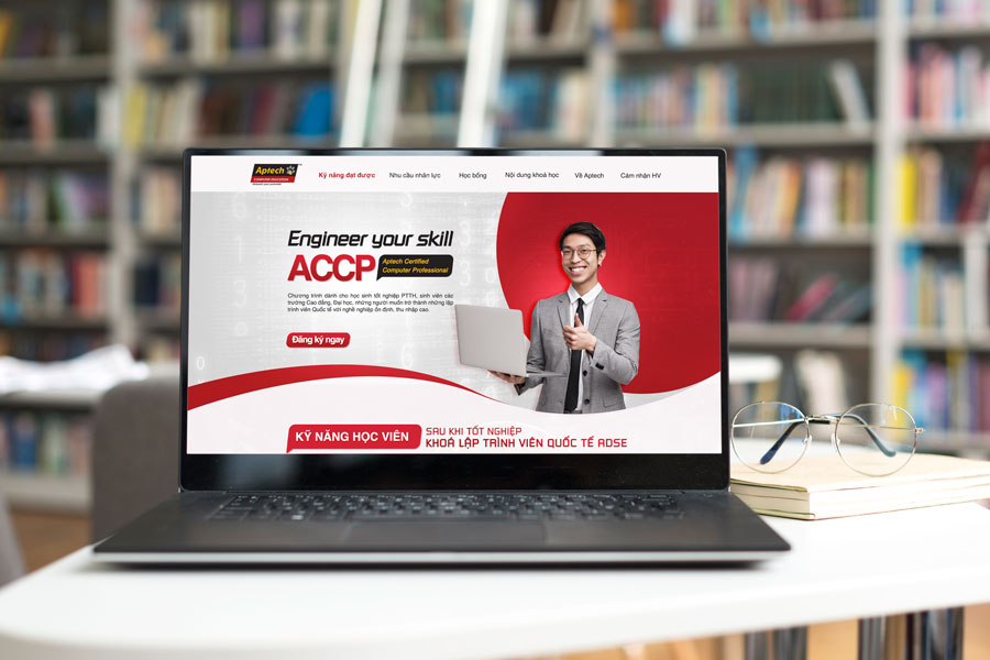 Thiết kế web giáo dục - Website tuyển sinh lập trình viên Aptech Sài Gòn