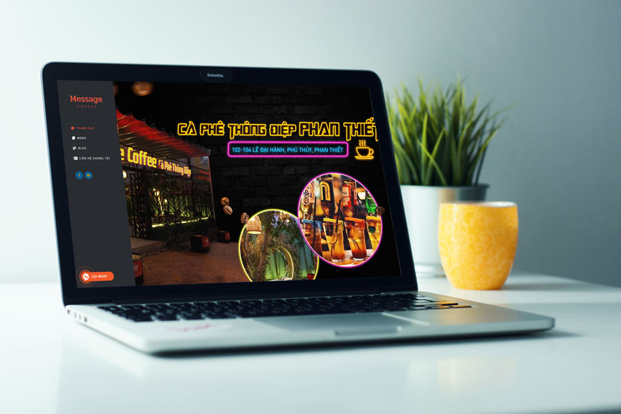 Website giới thiệu quán cafe thông điệp Messagecafe