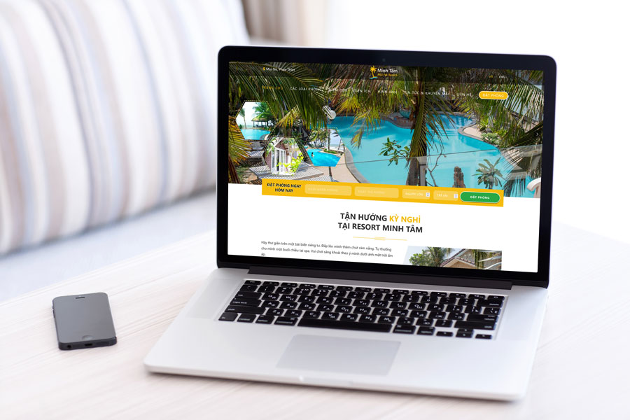 Website resort khu nghỉ dưỡng Minh Tâm Mũi né resort & Paradise Mũi né resort